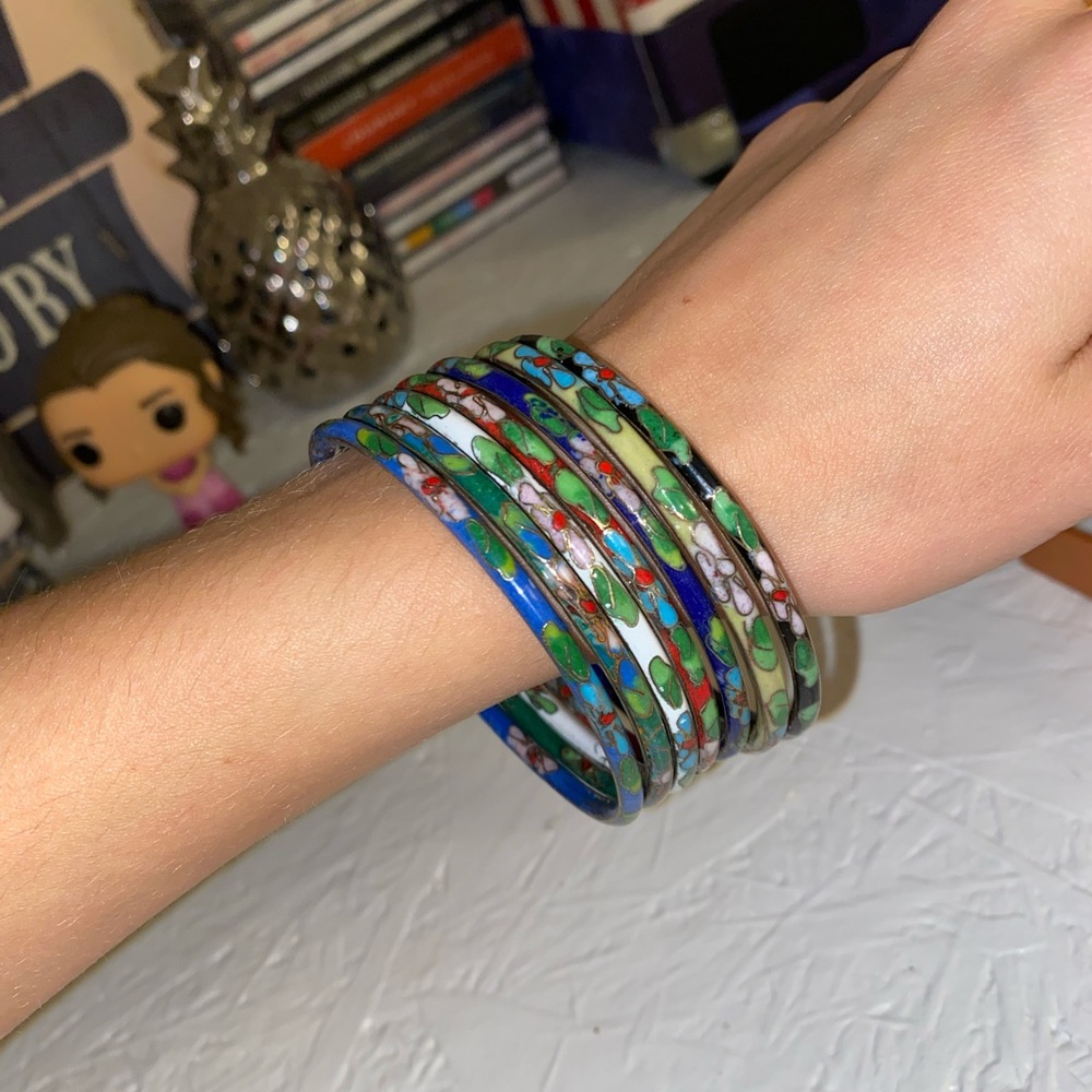 “6 Lucky Wishes” Bangle Bracelet Set